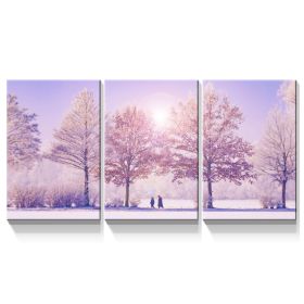 3 Panels Framed Vivid Winter Landscape Canvas Wall Art Decor,3 Pieces Mordern Canvas Decoration Painting for Office,Dining room,Living room