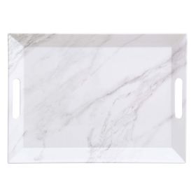 Better Homes & Gardens - Marble Print Rectangle Melamine Handled Tray