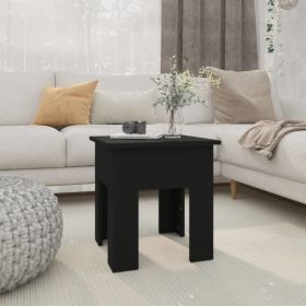 Coffee Table Black 15.7"x15.7"x16.5" Engineered Wood (Color: Black)